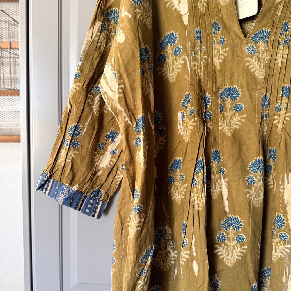 Jaded Gypsy Womens Blissfully Yours Boho Floral Tunic Top, Olive Blue, OS (NWT) - Picture 7 of 15